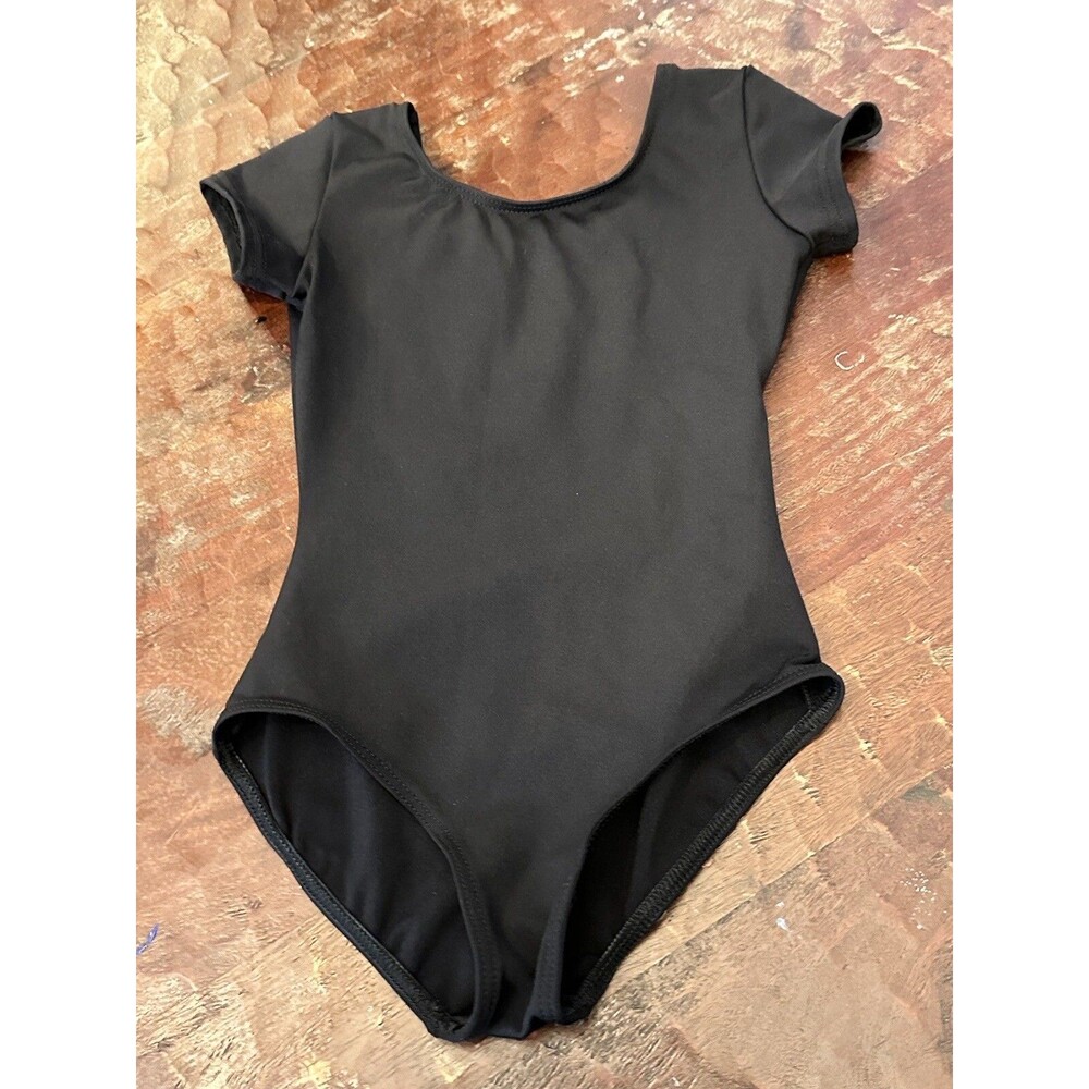 Classic Black Leotard Girls 5/6 Dance Ballet C3